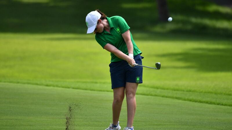 Ireland’s Leona Maguire plays a shot during the first round of the women’s individual strokeplay at the Tokyo 2020 Olympics. Photo: Kazuhiro Nogi/AFP via Getty Images