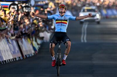 Belgian Remco Evenepoel during the men's elite road race at the UCI Road World Championships in Wollongong, Australia, on September 25th, 2022. Photograph: Dirk Waem/BELGA MAG/Belga via AFP