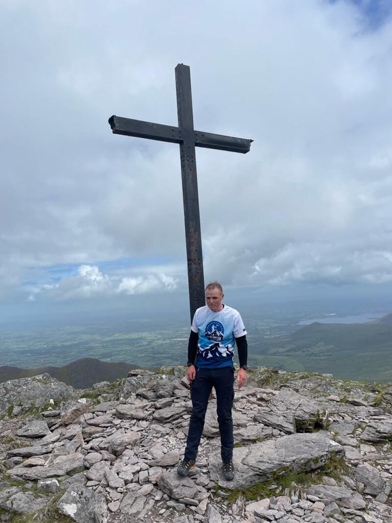 Ian O'Brien atop Ireland's highest peak, Carrauntoohil in Co Kerry