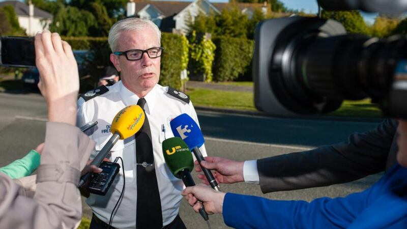 Third officer with Dublin Fire Brigade Gerry Stanley speaking to media at Drumnigh Wood in Portmarnock north Dublin. Photograph: Collins Photos.
