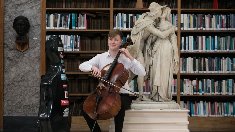 Cellist Killian White was awarded the 2018 RDS Music Bursary of €15,000. Photograph: Shane O’Neill