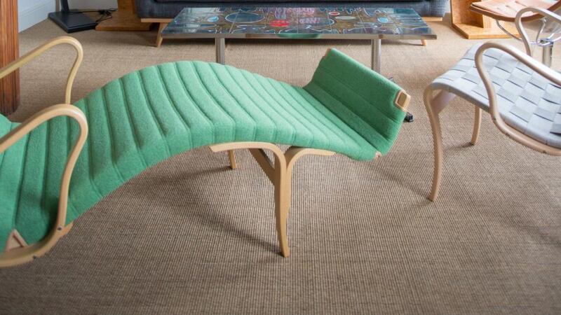Lots on show at de Vere’s include an undulating Pernilla lounge chair by Bruno Matheson, upholstered in tundra green (€1,000-€1,500).