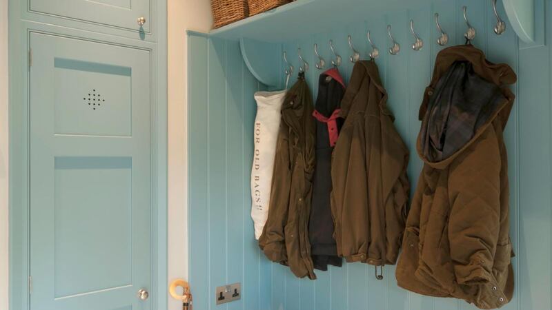 Boot room storage. This design is by Hampshire-based Lewis Alderson but any good kitchen cabinet company could build something similar