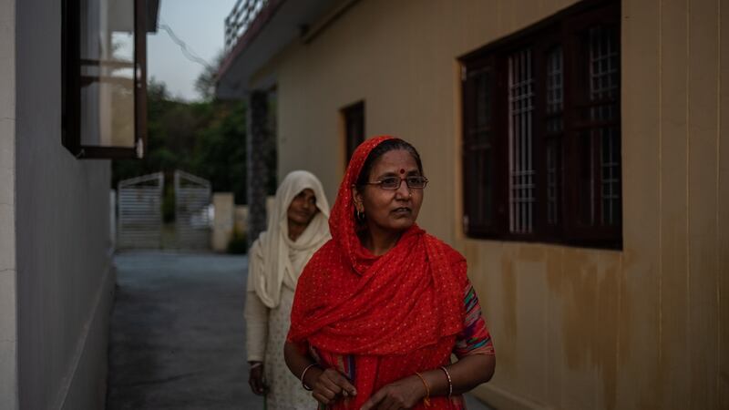 Lata Devi, whose husband is a retired railway official, at her home in Dhangard village, India. Photograph: Rebecca Conway/The New York Times