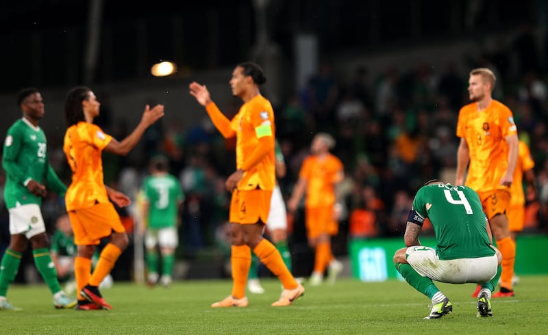 Shane Duffy dejected after the game