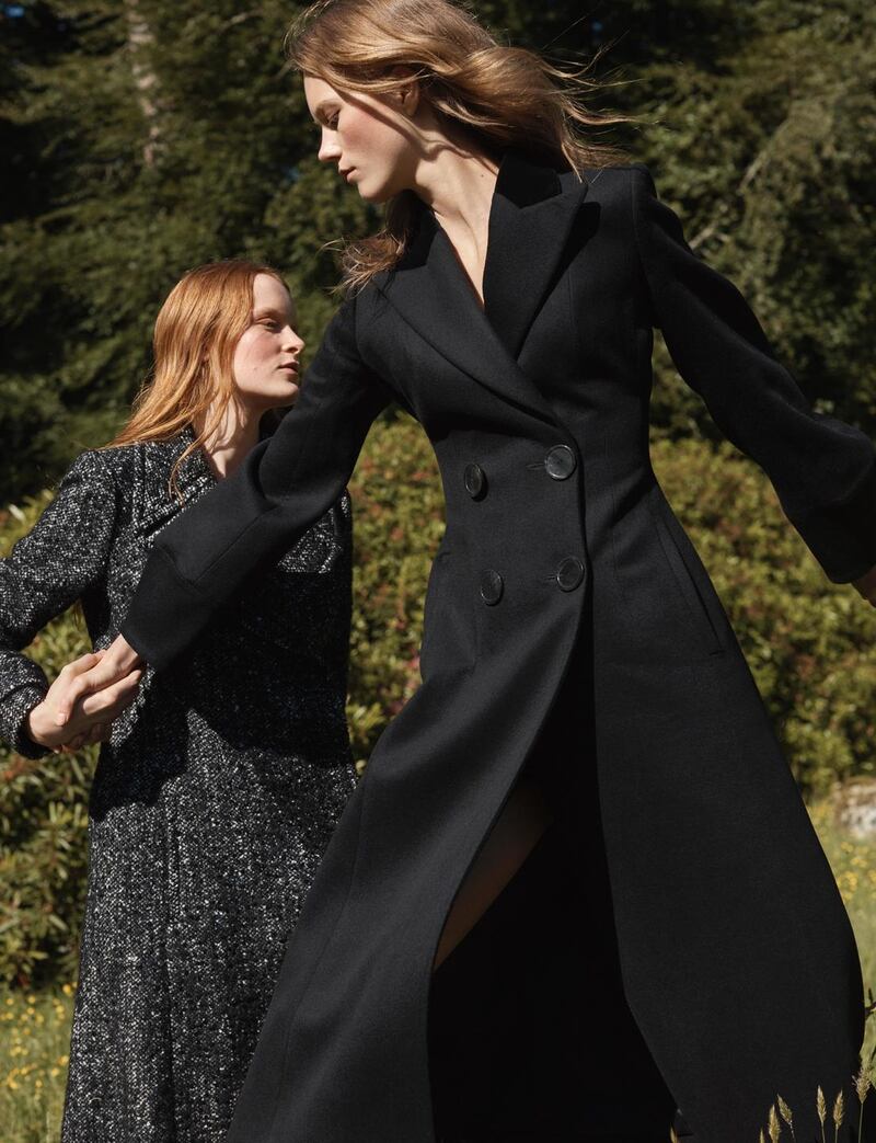 Black wool coat €349 and black and white wool fleck coat €349 both from Massimo Dutti a/w 2017