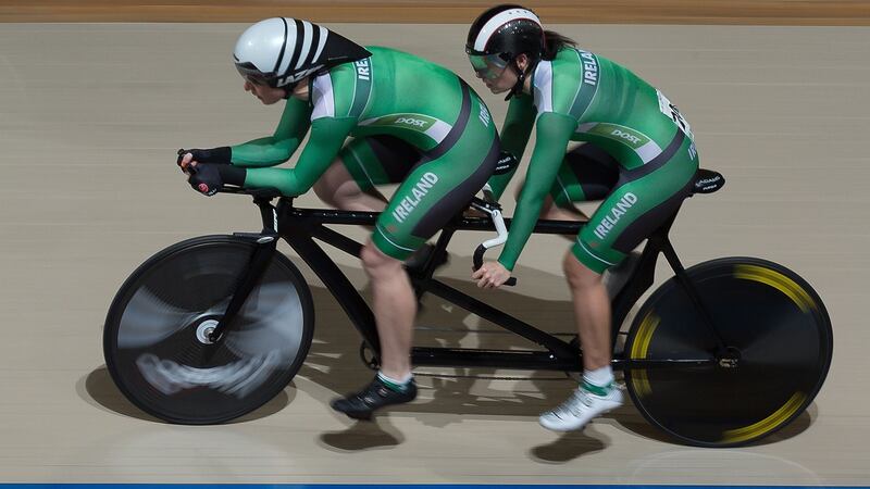 Katie-George Dunlevy and Eve McCrystal in action. Photograph:  Oliver Kremer at Pixolli Studios/Getty Images