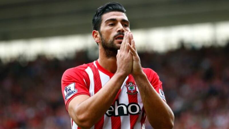 Graziano Pelle of Southampton scored his fifth goal for the Saints to take three points against QPR.  Photograph:  Julian Finney/Getty Images