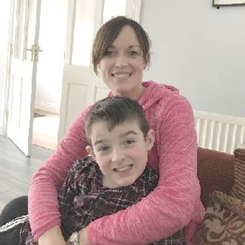Trish Johnson with her son Niall: ’School is an actual lifeline for parents and children’