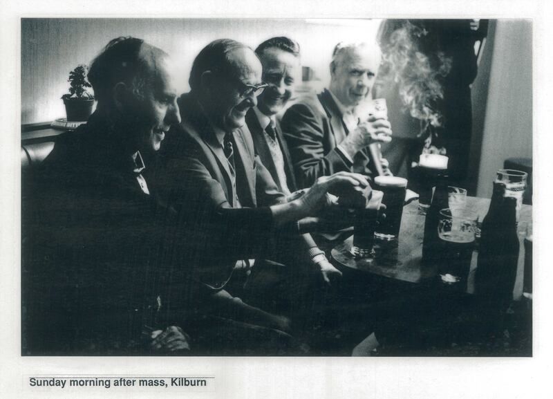 A group of Irishmen relaxing in Kilburn pub, JOB. Photograph: Joanne O’Brien 
