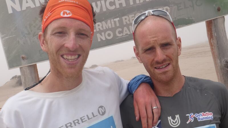 Donnie Campbell and Andrew Murray at the finish.  Photograph:   Johnny Graham, DigitalPict Photography