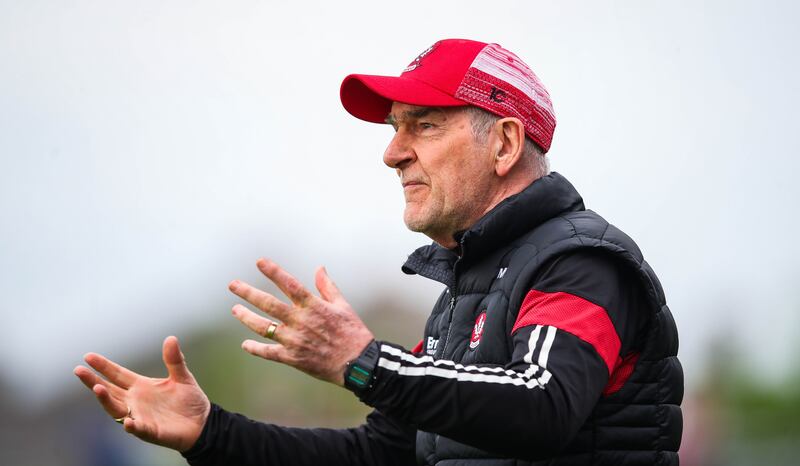 It may be too easy to blame manager Mickey Harte for Derry's problems. Photograph: Ryan Byrne/Inpho