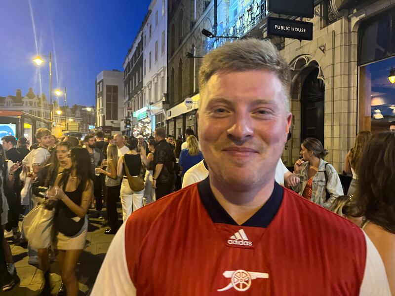 England fan Sam Milverton outside the Alexandra pub in Clapham: 'We have some of the top players in the world and they’re being held back.'