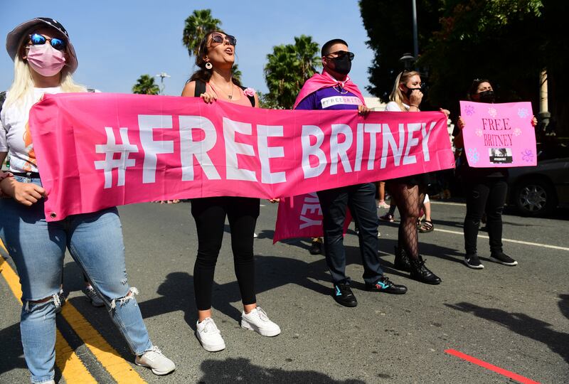 Fans who have championed the #FreeBritney cause, whom she has credited with bringing her to this point, will be outside the courthouse in significant numbers. Photograph: Chelsea Guglielmino/Getty