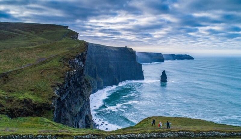 10.33am, January 11th: two body boarders and a surfer are making their way home after a chilly surf at the wave they call Aileen’s. The wave is located at the bottom of the Cliffs of Moher and is called after the nearby headland Aill na Searrach (The cliff of foals).
