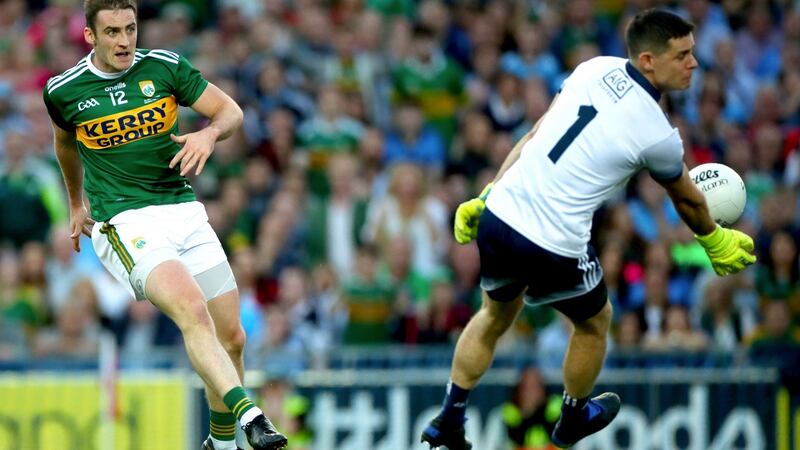 Stephen Cluxton made a huge save from Stephen O’Brien at a crucial time in the replay. Photograph: James Crombie/Inpho