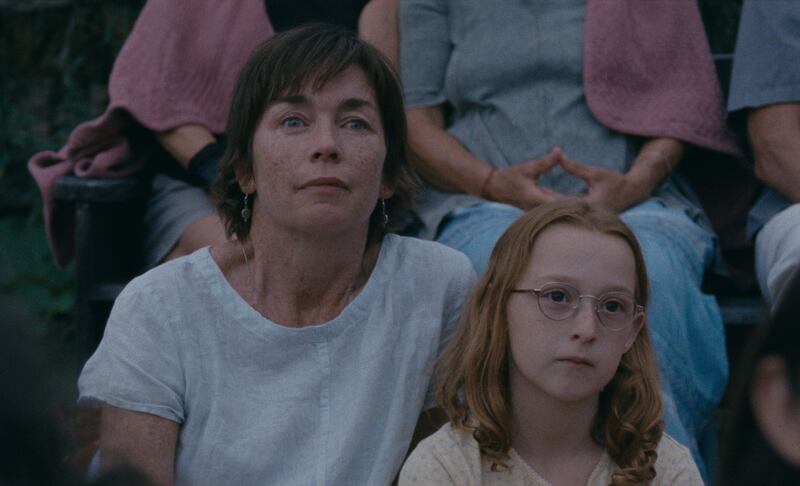 Julianne Nicholson and Zoe Ziegler in Janet Planet. A24