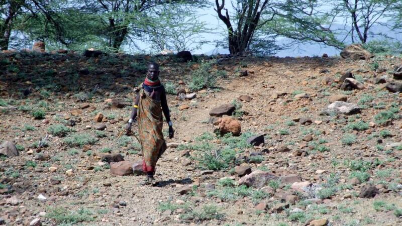 A Turkana tribeswoman on her way to Mass at the Missionary Community of St Paul Apostle in Todonyang, Kenya. Photograph: Bill Corcoran
