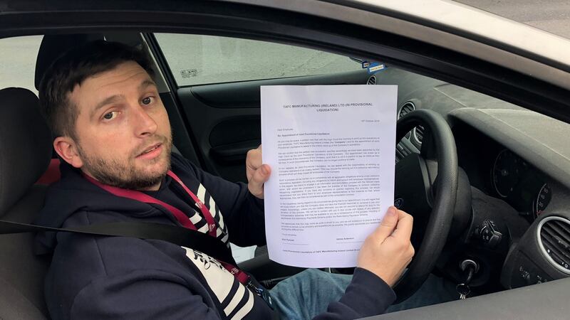 Authentic Food Company worker Alan Murphy pictured leaving the plant this evening after it was confirmed that the plant is to close. Picture Ciara Wilkinson.