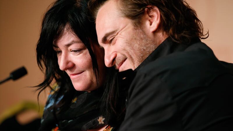 Director Lynne Ramsay and Joaquin Phoenix at the ‘You Were Never Really Here’ press conference during the Cannes Film Festival in May  2017. Photograph: Getty Images