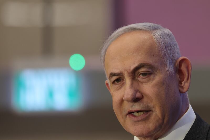 Israeli prime minister Binyamin Netanyahu said he had pushed back against “pressure designed to end the war prematurely” - and secured Israel’s popularity among Americans as a result. Photograph: Abir Sultan/EPA