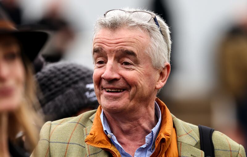 Michael O’Leary helps launch Peter Burke's election campaign. Photograph: Tom Maher/INPHO