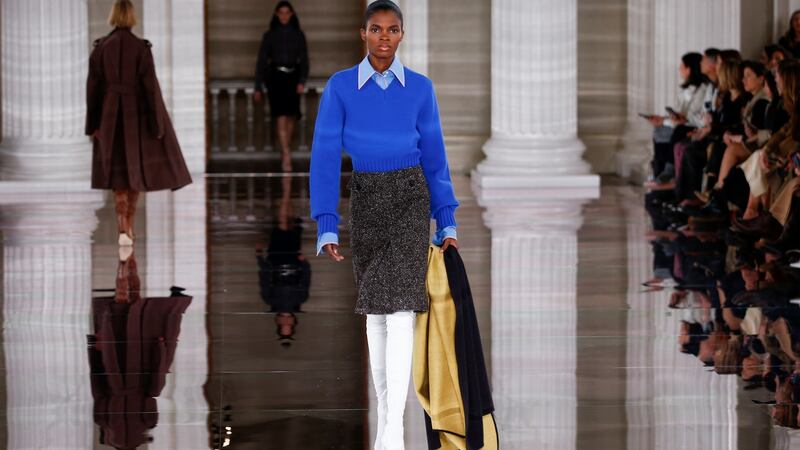 Victoria Beckham’s autumn/winter collection. Photograph: Henry Nicholls/Reuters
