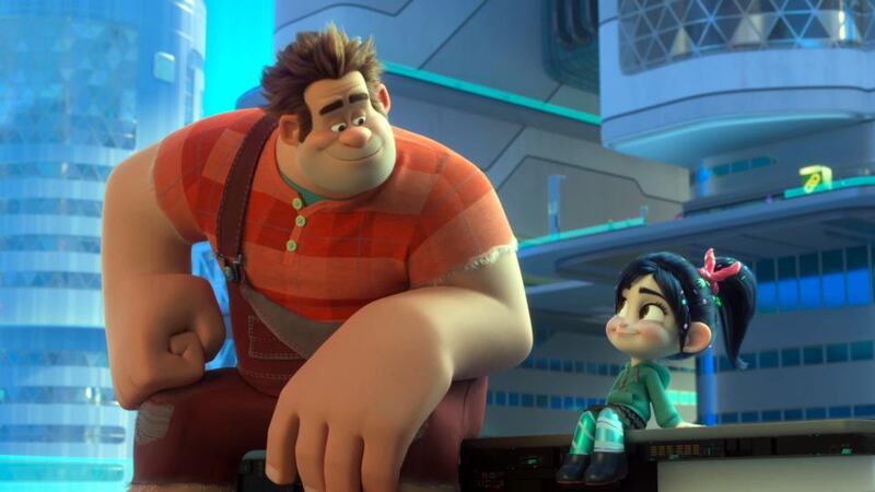 Leading pair: Ralph, voiced by John C Goodman, and Vanellope, voiced by Sarah Silverman