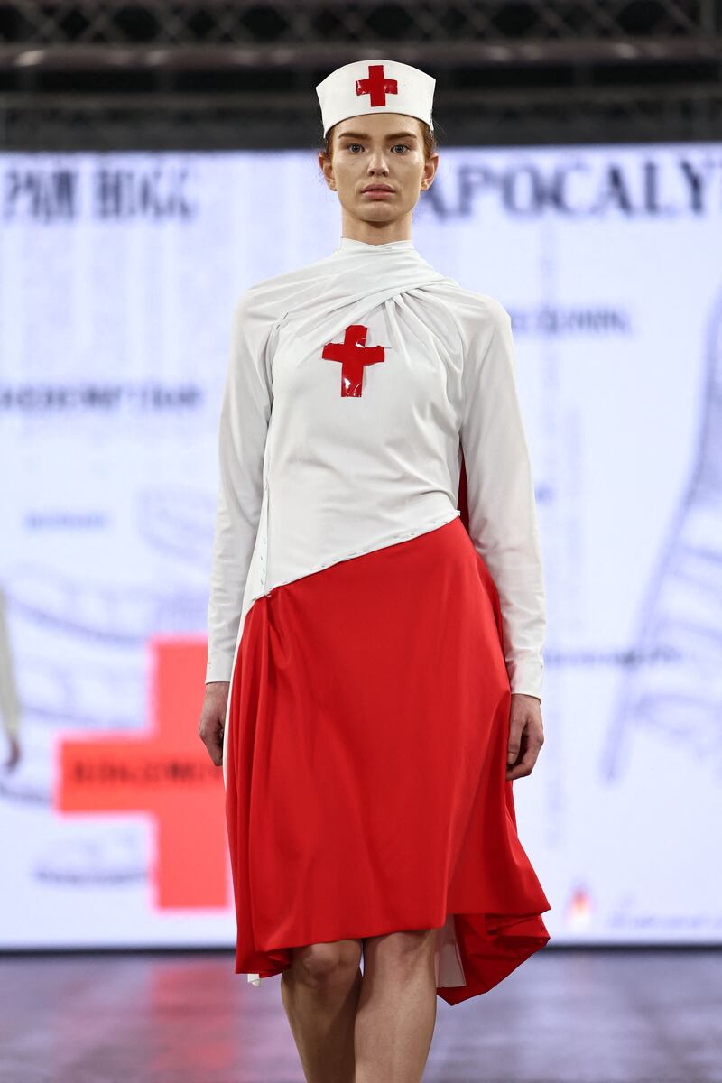 Pam Hogg runway show at London Fashion Week 2023. Photograph: Henry Nicholls/AFP/Getty Images