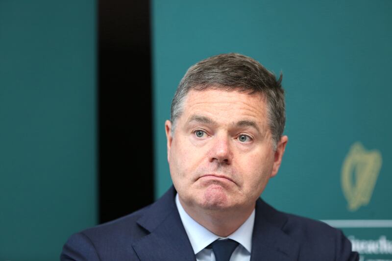 Minister for Public Expenditure, National Development Plan Delivery and Reform Paschal Donohoe at the publication of the Public Service Performance Report 2022 today. Photograph: Gareth Chaney/Collins Photos 