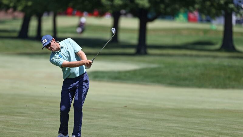 Ireland’s Séamus Power chips to the green during the final round of the Rocket Mortgage Classic at Detroit Golf Club. Photograph: Gregory Shamus/Getty Images