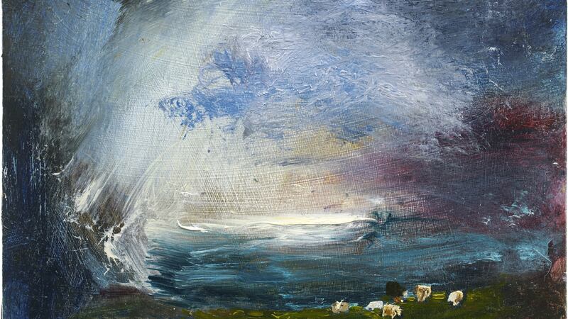 Denaro’s painting ‘I could be married yet, Charlie’; ‘You better be quick cause you could be dead before the cake’s ate’, (oil on board, 28x34 cm).