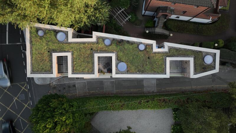 Aerial view of the development. Photograph: Magnaparte