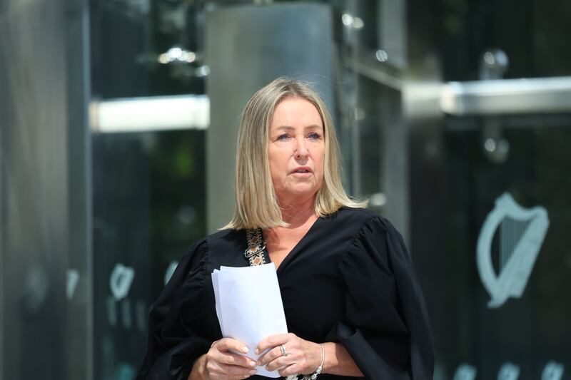 Jennifer Clinton pictured leaving her former partner Ian Gillen's sentence hearing at Dublin Circuit Criminal Court. Photograph: Collins Courts