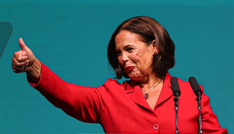 May Lou McDonald was not impressed with Micheál Martin's greatest hits recital. Photograph: damien Storan/PA