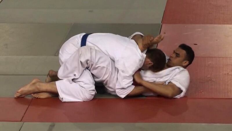 The Nice  attacker Mohamed Lahouaiej Bouhlel (right)  competing in a martial arts competition in 2010. Photograph: AP