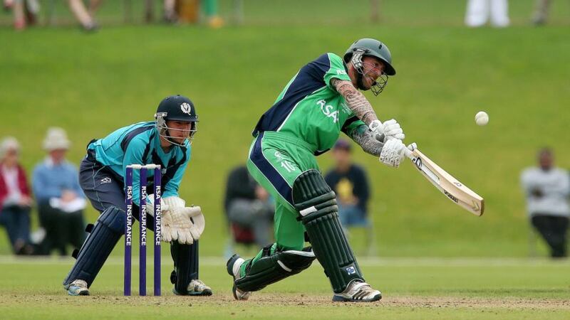 Ireland’s John Mooney on his way to a 96 in Malahide. Photograph: Ryan Byrne / Inpho