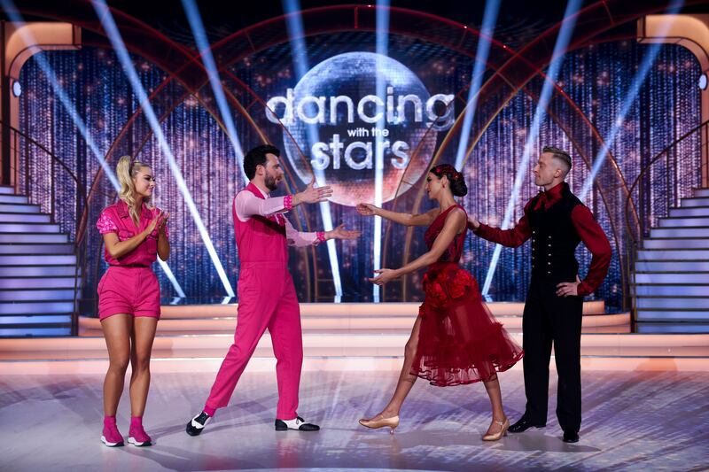 Kevin McGahern (lef) after losing the dance off to Suzanne Jackson in the semi-final of Dancing with the Stars. Photograph: Kyran O’Brien
Np fee for Repro for duration of Show Jan 2023 to March 2023 .Fee apply after Broadcast of Show