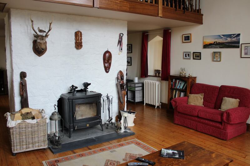 The property has two wood-burning stoves