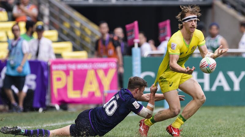 Ben O’Donnell in Sevens action for Australia. Photograph: Marcio Machado/Getty