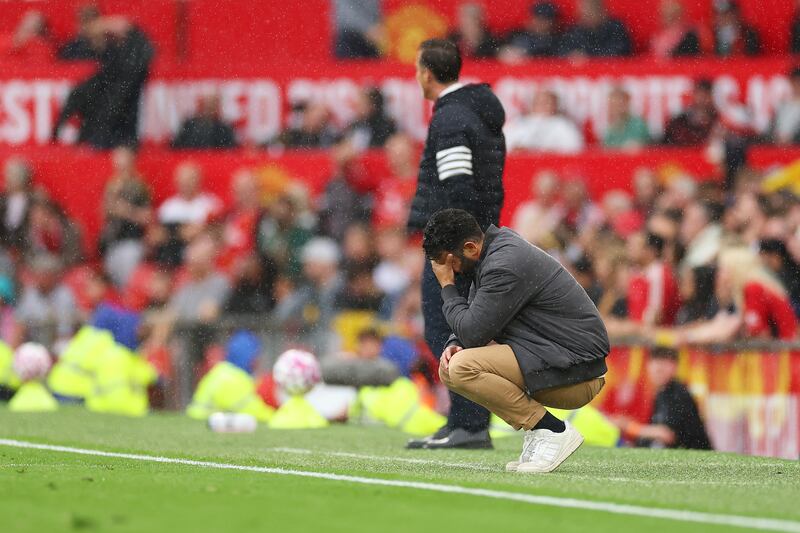 Ruben Amorim during the game against Burnley at Old Trafford. Photograph: Jan Kruger/Getty Images