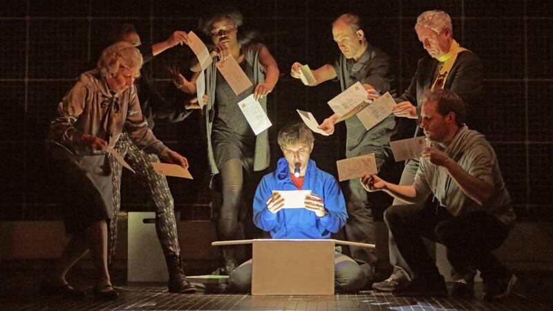 Joshua Jenkins with fellow cast members in The Curious Incident of the Dog in the Night-Time. Photograph: Brinkhoffm+Égenberg