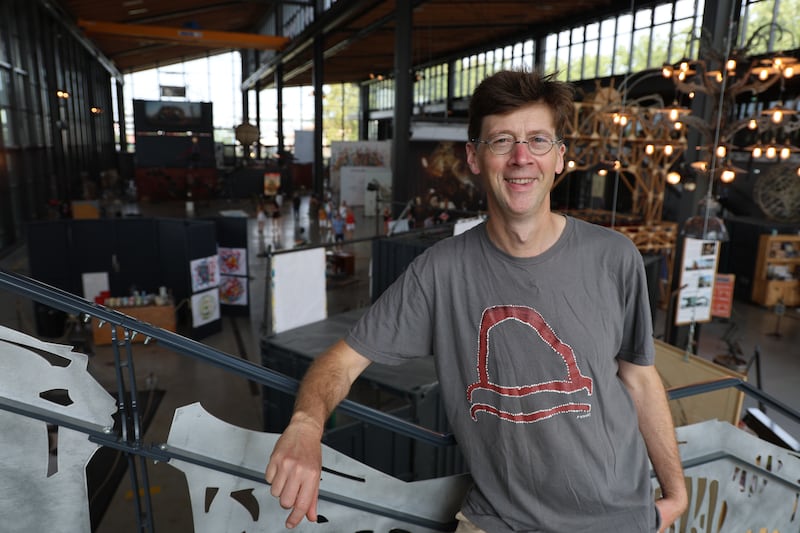 Manchán Magan at the Halle de la Machine in Toulouse, France. Photograph: RTÉ