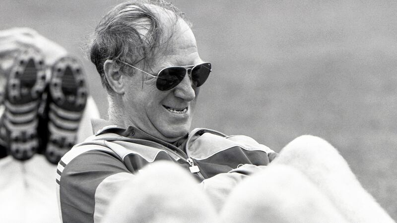 Ireland manager Jack Charlton at the pre-tournament training camp in Malta ahead of the 1990 World Cup. Photo: Billy Stickland/Inpho