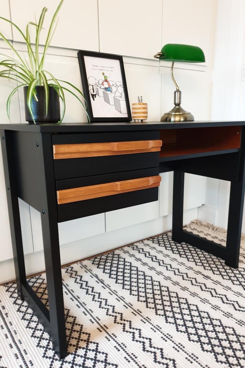 A restored desk in the home of Karen Cafferky and Joe Hurl. in Ballaghaderreen, Co Roscommon.