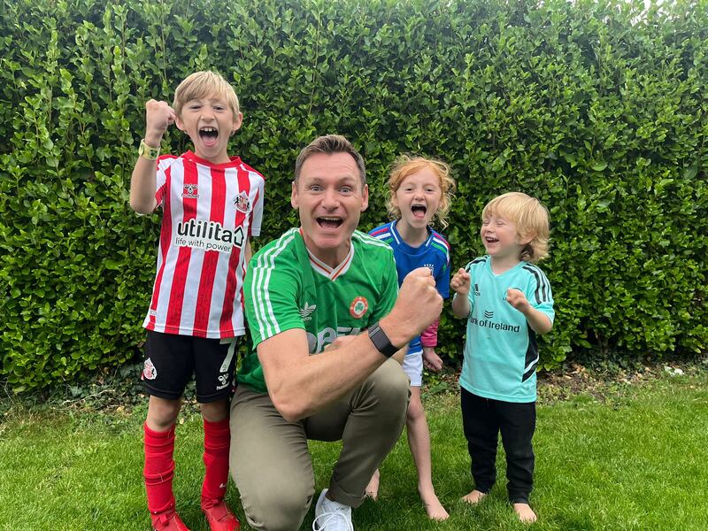 'When we were deciding to have a family, along came Oscar and then Olivia, and all of a sudden, there’s a team of four,' said David Gillick. 'And in the running world, you think, that’s a relay team!'