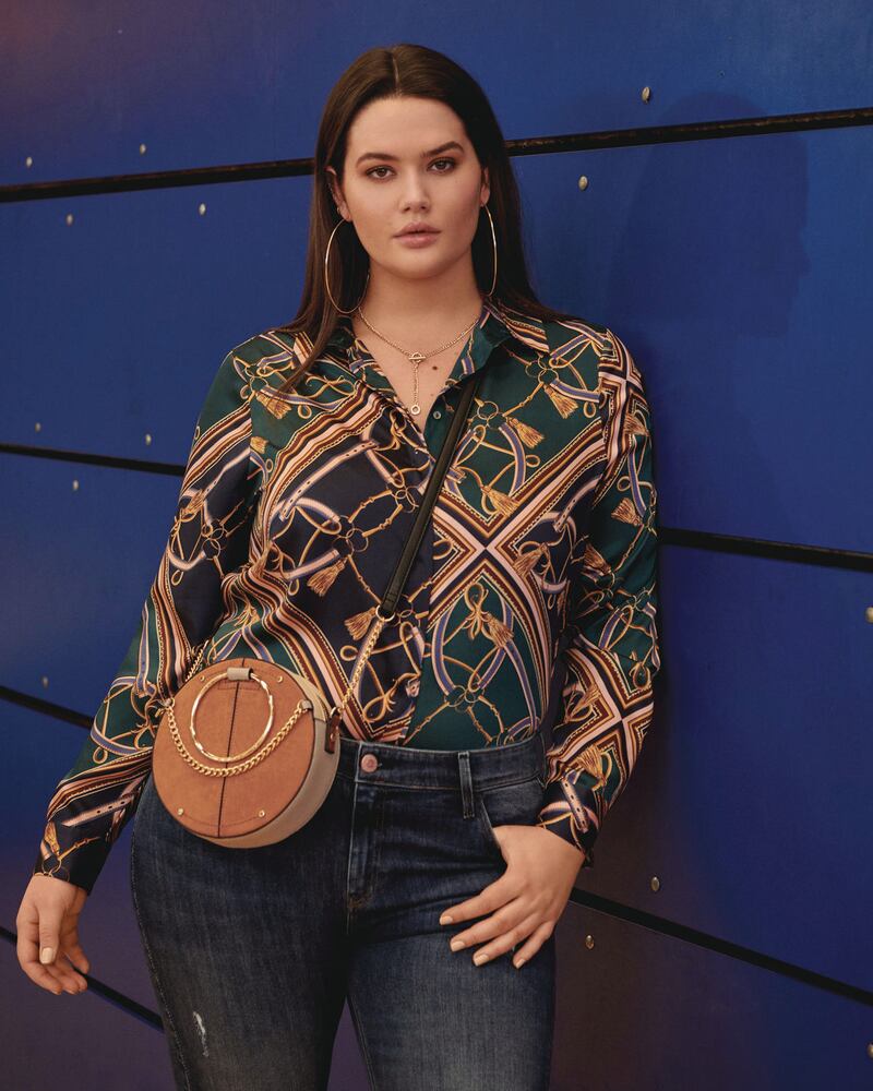 Shirt, €43, jeans, €50, bag, €33, River Island