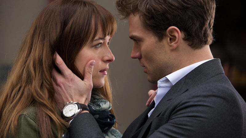 Dakota Johnson and Jamie Dornan in Fifty Shades of Grey