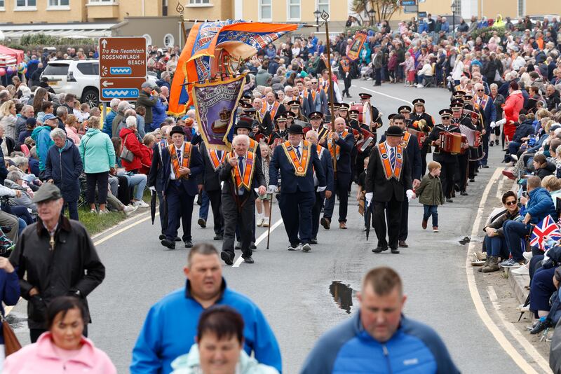 Rossnowlagh, Donegal, where thousands attended the Orange Order parade. Photograph: Nick Bradshaw