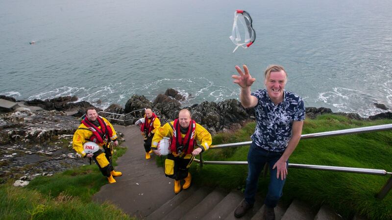 Michael Power was swimming off the Tramore Coast when caught by a rip tide. He was rescued by the three RNLI volunteers